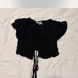 Princess Polly Black Cropped Top